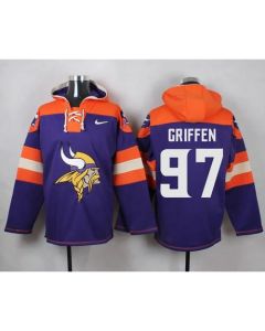 Vikings #97 Everson Griffen Purple Player Pullover NFL Hoodie