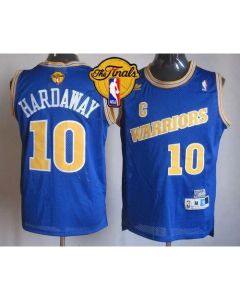 Warriors #10 Tim Hardaway Blue Throwback The Finals Patch Stitched NBA Jersey