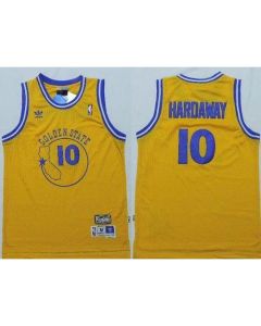 Warriors #10 Tim Hardaway Gold New Throwback Stitched NBA Jersey