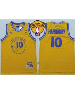 Warriors #10 Tim Hardaway Gold New Throwback The Finals Patch Stitched NBA Jersey