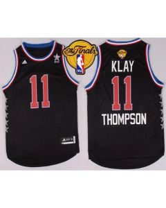 Warriors #11 Klay Thompson Black 2015 All Star The Finals Patch Stitched NBA Jersey