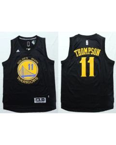Warriors #11 Klay Thompson Black Fashion Stitched NBA Jersey