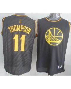 Warriors #11 Klay Thompson Black Precious Metals Fashion Stitched NBA Jersey