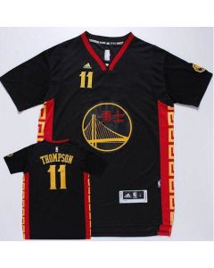 Warriors #11 Klay Thompson Black Slate Chinese New Year Stitched NBA Jersey