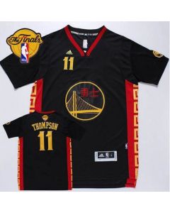 Warriors #11 Klay Thompson Black Slate Chinese New Year The Finals Patch Stitched NBA Jersey