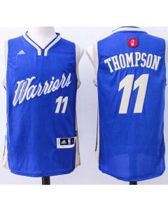 Warriors #11 Klay Thompson Blue 2015-2016 Christmas Day Stitched NBA Jersey