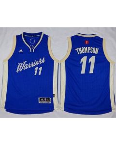 Warriors #11 Klay Thompson Blue 2015-2016 Christmas Day Stitched Youth NBA Jersey