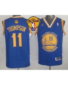 Warriors #11 Klay Thompson Blue The Finals Patch Stitched NBA Jersey