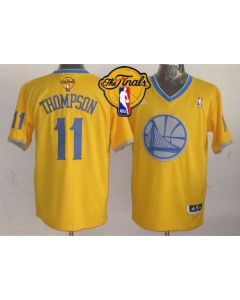 Warriors #11 Klay Thompson Gold 2013 Christmas Day Swingman The Finals Patch Stitched NBA Jersey