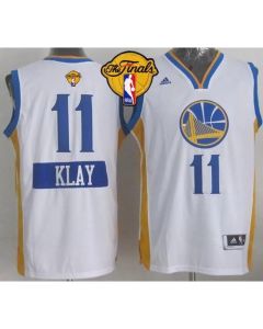 Warriors #11 Klay Thompson White 2014-15 Christmas Day The Finals Patch Stitched NBA Jersey