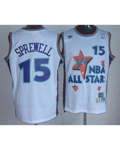 Warriors #15 Latrell Sprewell White 1995 All Star Throwback Stitched NBA Jersey