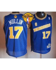 Warriors #17 Chris Mullin Blue Throwback The Finals Patch Stitched NBA Jersey