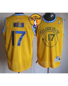 Warriors #17 Chris Mullin Gold Throwback The Finals Patch Stitched NBA Jersey