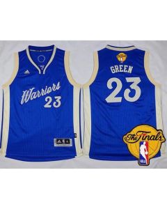 Warriors #23 Draymond Green Blue 2015-2016 Christmas Day The Finals Patch Stitched Youth NBA Jersey