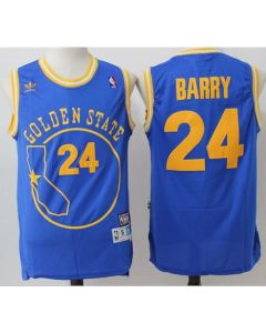 Warriors #24 Rick Barry Blue Throwback Golden State Stitched NBA Jersey