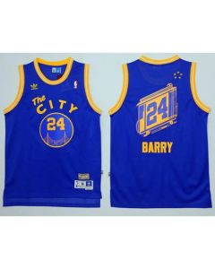 Warriors #24 Rick Barry Blue Throwback The City Stitched NBA Jersey