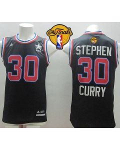 Warriors #30 Stephen Curry Black 2015 All Star The Finals Patch Stitched NBA Jersey