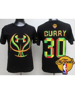 Warriors #30 Stephen Curry Black Candy Under Armour The Finals Patch Stitched NBA Jersey