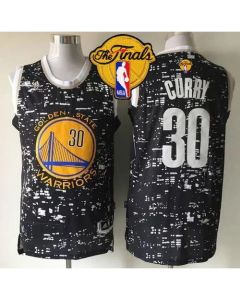 Warriors #30 Stephen Curry Black City Light The Finals Patch Stitched NBA Jersey