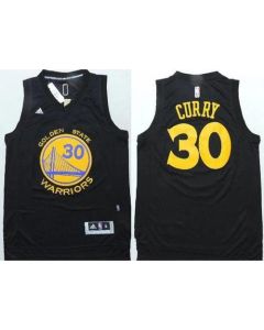 Warriors #30 Stephen Curry Black Fashion Stitched NBA Jersey