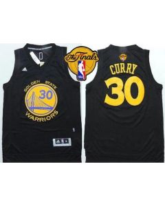 Warriors #30 Stephen Curry Black Fashion The Finals Patch Stitched NBA Jersey