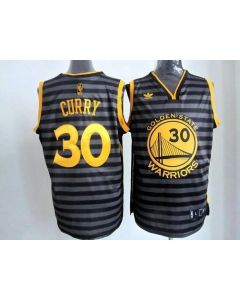 Warriors #30 Stephen Curry Black/Grey Groove Stitched NBA Jersey