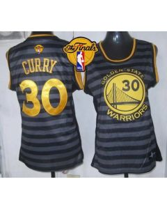 Warriors #30 Stephen Curry Black/Grey The Finals Patch Women's Groove Stitched NBA Jersey