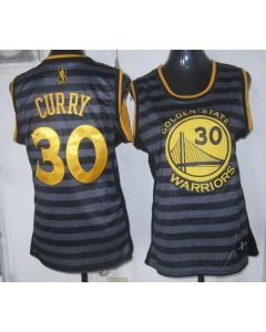 Warriors #30 Stephen Curry Black/Grey Women's Groove Stitched NBA Jersey