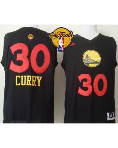 Warriors #30 Stephen Curry Black New Fashion The Finals Patch Stitched NBA Jersey