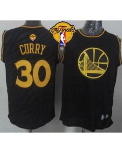 Warriors #30 Stephen Curry Black Precious Metals Fashion The Finals Patch Stitched NBA Jersey