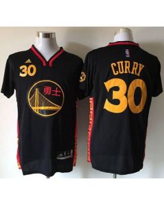 Warriors #30 Stephen Curry Black Slate Chinese New Year Stitched NBA Jersey