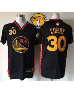 Warriors #30 Stephen Curry Black Slate Chinese New Year The Finals Patch Stitched NBA Jersey