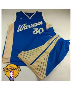 Warriors #30 Stephen Curry Blue 2015-2016 Christmas Day A Set The Finals Patch Stitched NBA Jersey