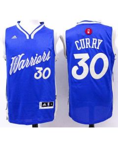 Warriors #30 Stephen Curry Blue 2015-2016 Christmas Day Stitched NBA Jersey