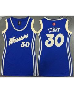 Warriors #30 Stephen Curry Blue 2015-2016 Christmas Day Women's Dress Stitched NBA Jersey