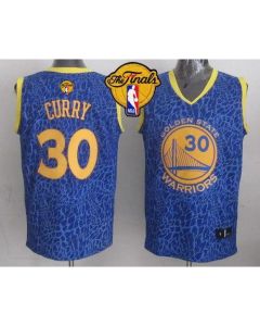 Warriors #30 Stephen Curry Blue Crazy Light The Finals Patch Stitched NBA Jersey