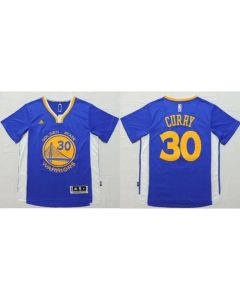 Warriors #30 Stephen Curry Blue Short Sleeve Stitched NBA Jersey
