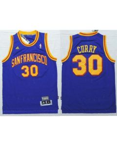 Warriors #30 Stephen Curry Blue Throwback San Francisco Stitched NBA Jersey