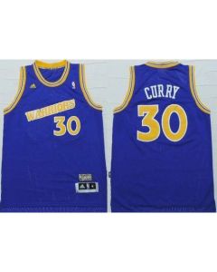 Warriors #30 Stephen Curry Blue Throwback Stitched NBA Jersey