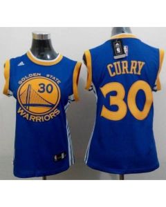Warriors #30 Stephen Curry Blue Women's Road Stitched NBA Jersey