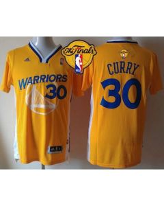 Warriors #30 Stephen Curry Gold Alternate The Finals Patch Stitched NBA Jersey