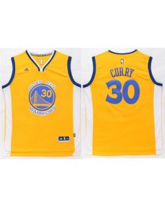 Warriors #30 Stephen Curry Gold Stitched NBA Jersey