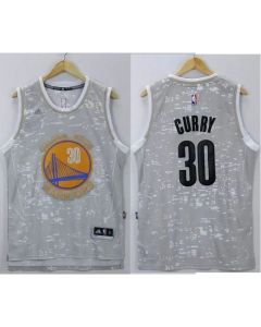 Warriors #30 Stephen Curry Grey City Light Stitched NBA Jersey