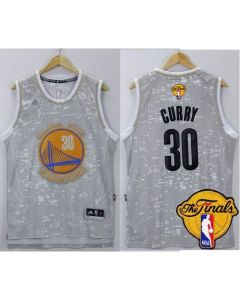 Warriors #30 Stephen Curry Grey City Light The Finals Patch Stitched NBA Jersey