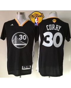 Warriors #30 Stephen Curry New Black Alternate The Finals Patch Stitched NBA Jersey