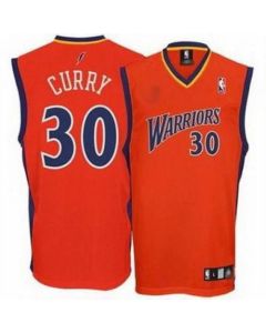 Warriors #30 Stephen Curry Orange Stitched NBA Jersey