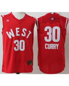 Warriors #30 Stephen Curry Red 2016 All Star Stitched NBA Jersey