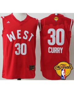 Warriors #30 Stephen Curry Red 2016 All Star The Finals Patch Stitched NBA Jersey