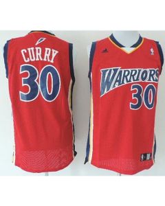 Warriors #30 Stephen Curry Red Throwback Stitched NBA Jersey