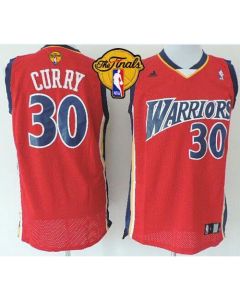 Warriors #30 Stephen Curry Red Throwback The Finals Patch Stitched NBA Jersey